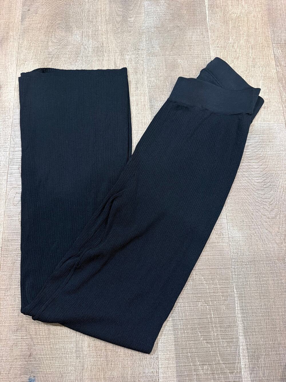 The Drop Womens Pants Sz M-black-Ribbed-Flared-Pullon